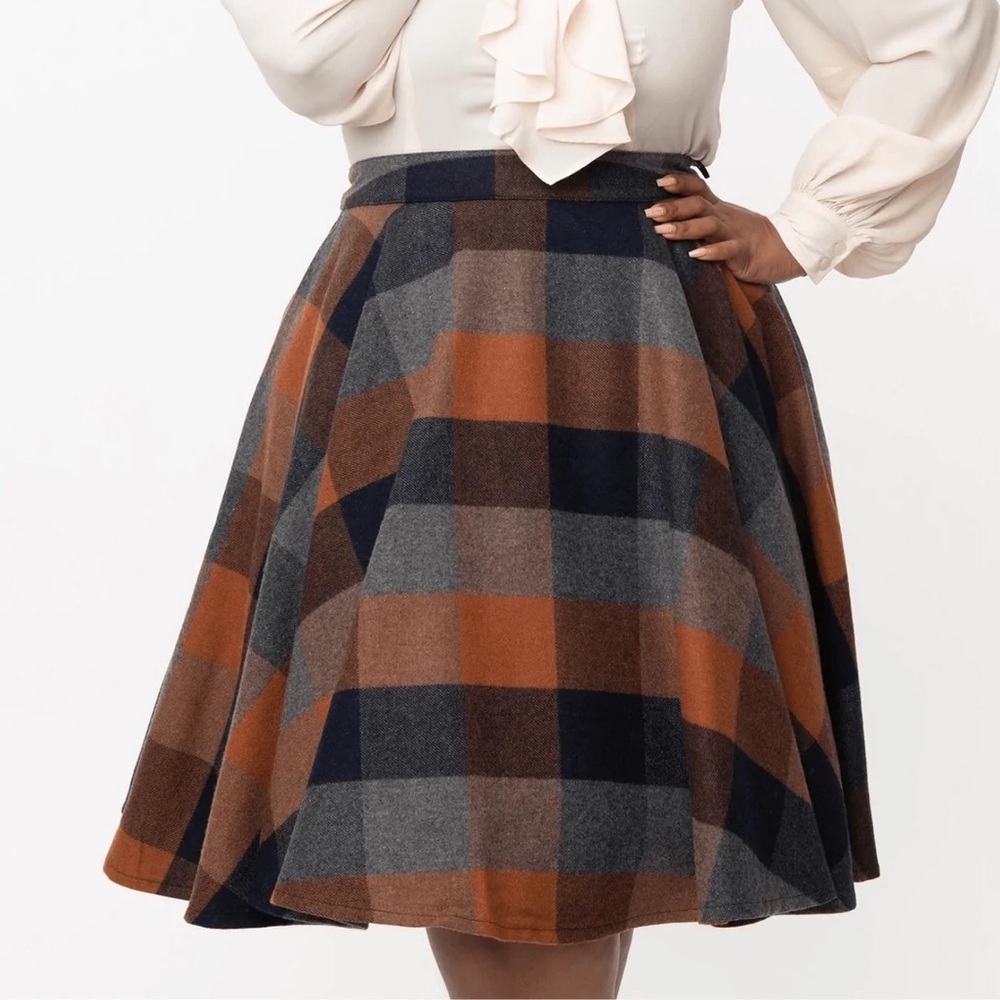Wool Plaid Skirt